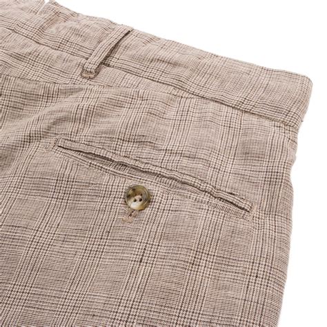 ENGINEERED GARMENTS ANDOVER PANT BEIGE LINEN GLEN PLAID | TODAY CLOTHING