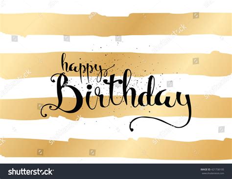 Happy Birthday Inscription Greeting Card With Calligraphy Hand Drawn