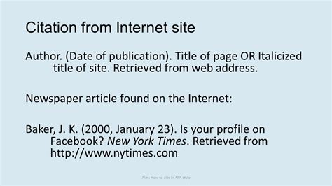 Apa Style Internet Citation Information Fuspelli