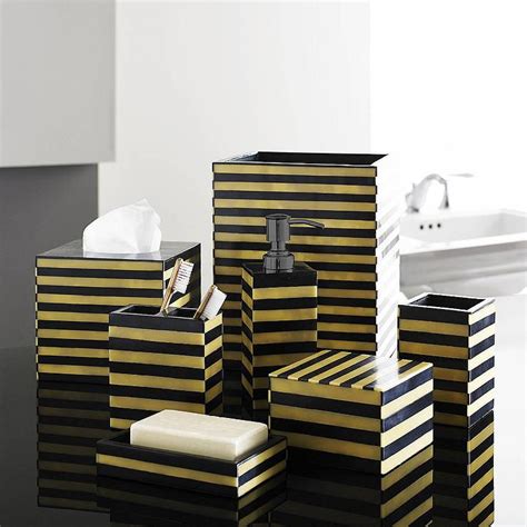 Gold bathroom accessories not only add colour and interest, but a touch of opulence too. Gold and Black Luxury Bath Accessory Sets