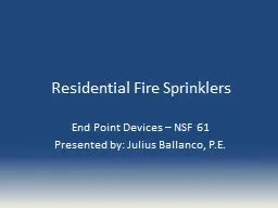 PPT Residential Fire Sprinklers PowerPoint Presentation