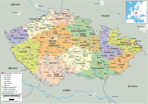 Mapa českej Republiky Mapa