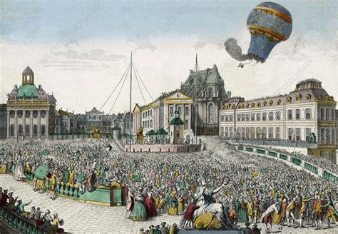 Early Hot Air Balloon Flight 1783 Stock Image V320