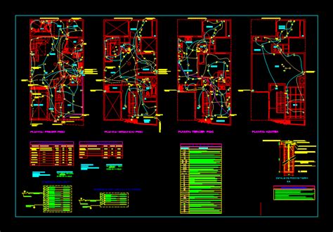 Plano Electrical Installations Dwg Block For Autocad Designs Cad