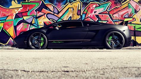 Tapety vozidlo Lamborghini Aventador grafiti černá auta sportovní