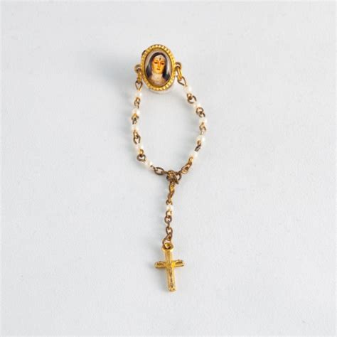 pins rosario perla blanca con foto galería santa productos religiosos
