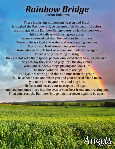 Poem Rainbow Bridge Printable