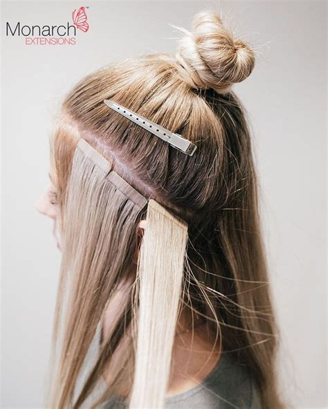 Monarch Extensions Top Knot Tape In Method Diagonal Back Section Hair Extensions For Short