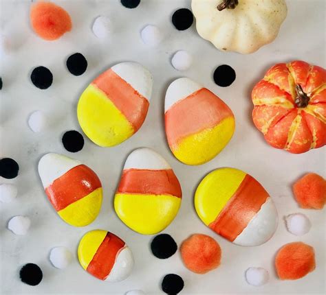 Candy Corn Painted Rocks Instructables