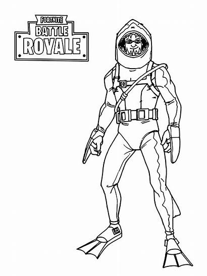 Fortnite Royale Battle Skin Coloring Aquatic Pages