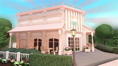 Due to lovingtaken3 being a vampire. building a pink cafe in bloxburg - YouTube | Cafe house, Cafe exterior, Pink cafe