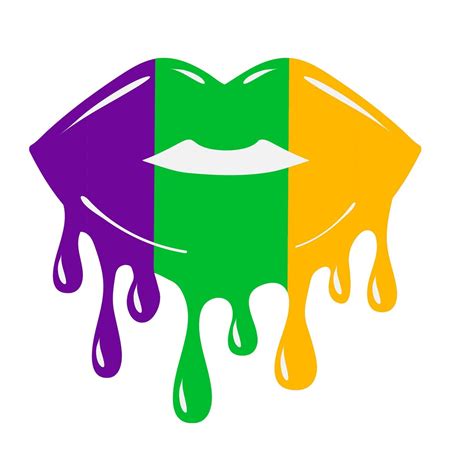 Mardi Gras Lips PNG Dripping Lips SVG Rainbow Lips Svg Etsy