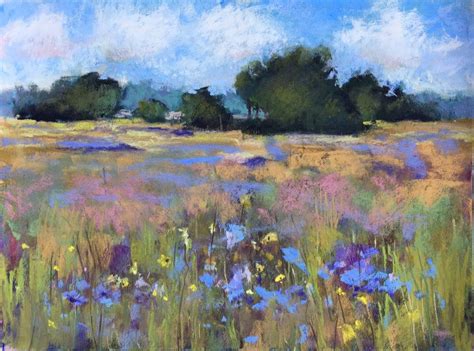 Original Wildflower Meadow Landscape Pastel Painting Etsy Painting