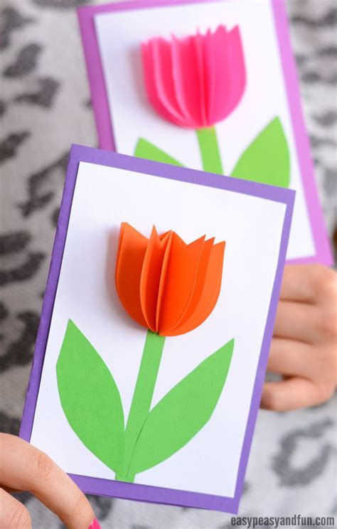 3d Paper Tulip Card Simple Mothers Day Card Idea