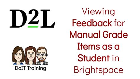 Brightspace Viewing Manual Grade Item Feedback as a Student - YouTube