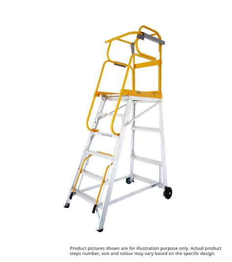 Stockmaster 150kg Rated Mobile Work Platform Ladder Tracker Pro 37m