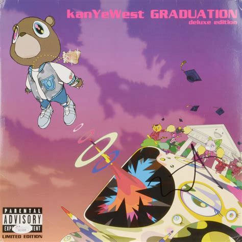 Lot Detail Kanye West Rare Signed Graduation Album Cover Jsa