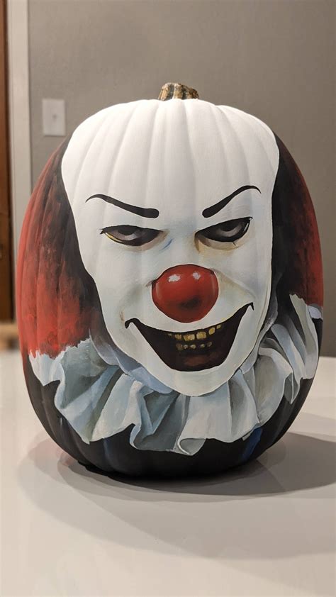 Commissioned This Amazing Pennywise Pumpkin Painting From A Friend