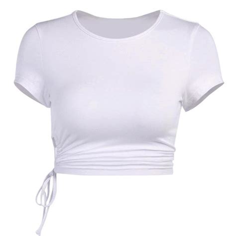 Gen White Tie Up Cropped T Shirt White Crop Top Crop Tops Cropped White Tee