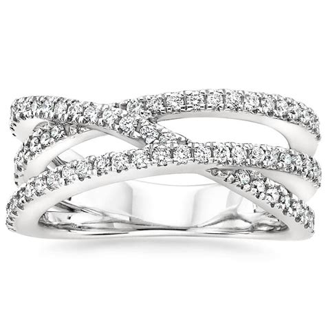 18k White Gold Entwined Bisou Diamond Ring 12 Ct Tw Platinum