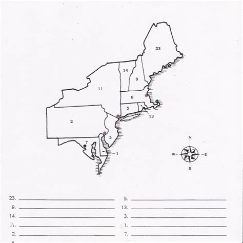 Blank Map Of Northeast States
