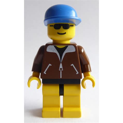 Lego Man With Aviator Jacket And Blue Cap Minifigure Inventory Brick