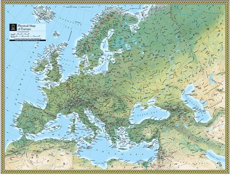Europe Physical Map Labeled