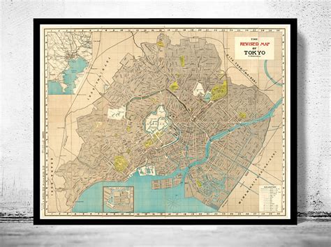 It splits from the tone river at the northernmost tip of noda city in the sekiyado district, crosses. Odl Map of Tokyo Japan 1907 Vintage Map of Tokyo - VINTAGE MAPS AND PRINTS