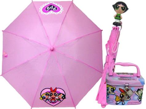 Adorable Powerpuff Girls Umbrella And Pink Tin Coin Bank Umbrellas