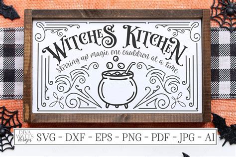 Svg Witchs Witches Kitchen Cutting File Halloween Etsy