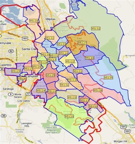 San Jose Zip Code Map Map Of The World