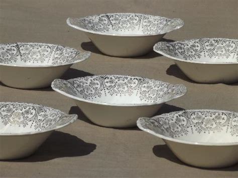 Set Of 6 Vintage Colonial Couple Handled Soup Bowls Radission W S George