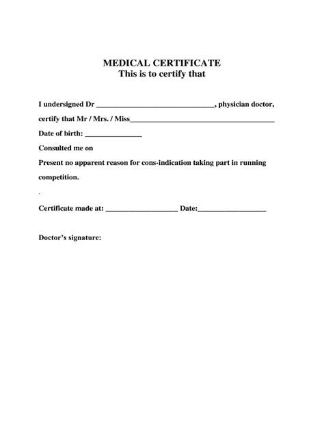 Medical Certificate Pdf Download Fill Online Printable Fillable