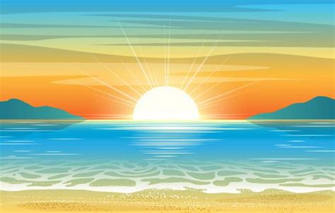 Sunrise Beach Illustrations Royalty Free Vector Graphics And Clip Art