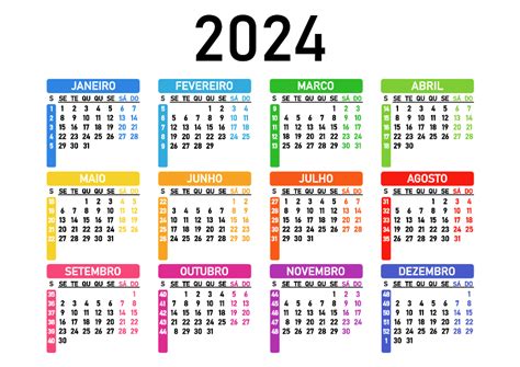 Calendario 2024 Vetor Calendar 2024 Ireland Printable