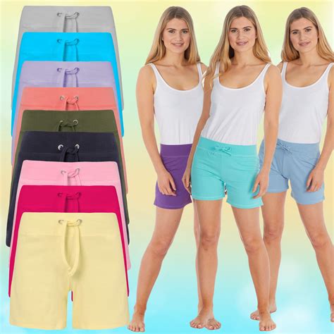 Womens Cotton Jersey Shorts Elastic Waist Summer Beach Casual Yoga Hot Pants New Ebay