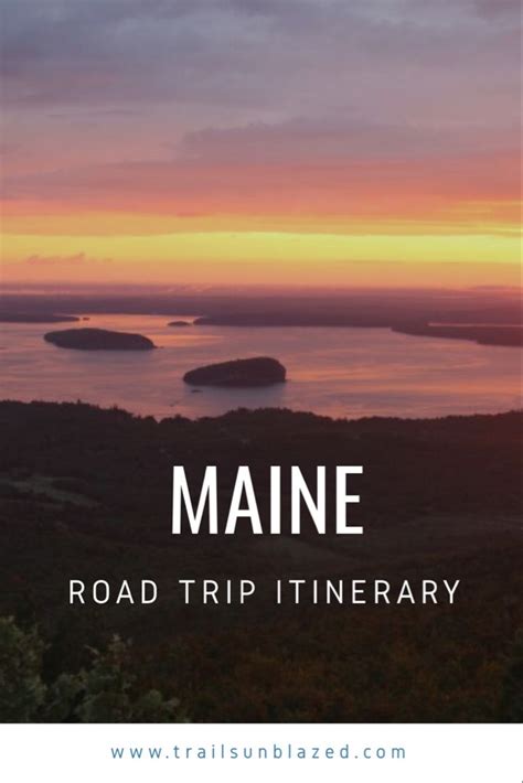 Maine Road Trip Itinerary With Text Overlay