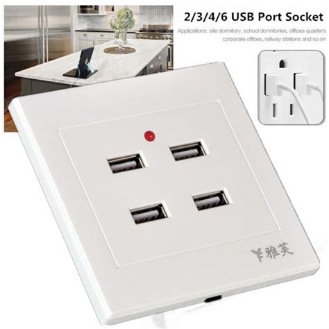 2346 Usb Port Wall Charger Outlet Ac Power Receptacle Socket Plate