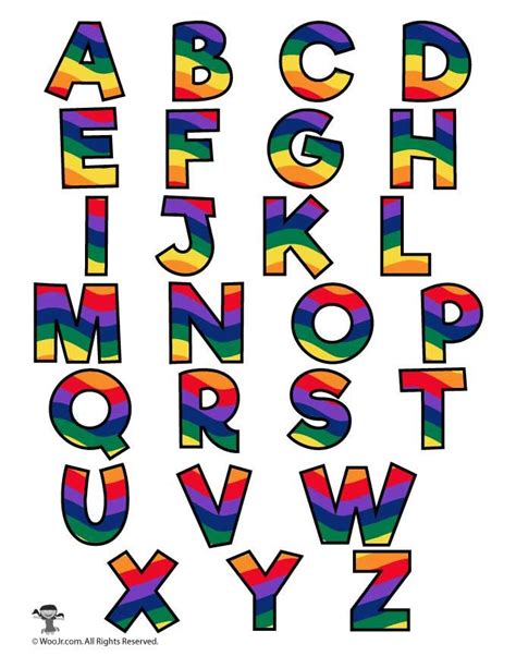 Rainbow Alphabet Printable Letters Woo Jr Kids Activities
