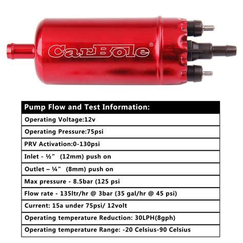 Inline Injection Efi High Pressure Fuel Pump Gasoline Replacement For