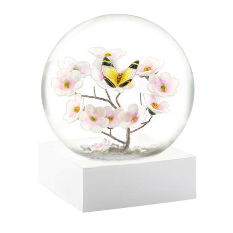 Snow Globe With Butterfly And Cherry Blossoms Coolsnowglobes