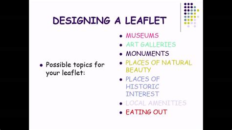 One of the segments of a compound leaf. Designing a leaflet for a Tourist Information Centre - YouTube
