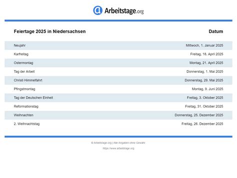 Gesetzliche feiertage und ferien in niedersachsen fuer 2021. Feiertage 2025 in Niedersachsen • Termine & Infos