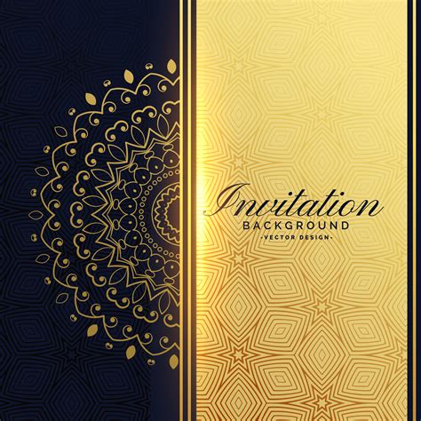 Invitation card transparent images (1,022). beautiful golden invitation background with mandala decoration - Download Free Vector Art, Stock ...