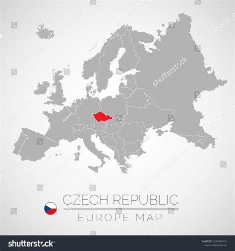 Map Of European Union With The Identication Of Czech Republic Map Of