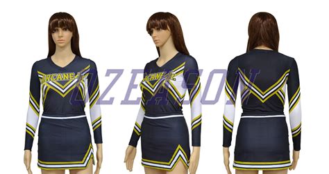 Sublimation Customized Youth Cheerleading Uniforms With Long Sleeve