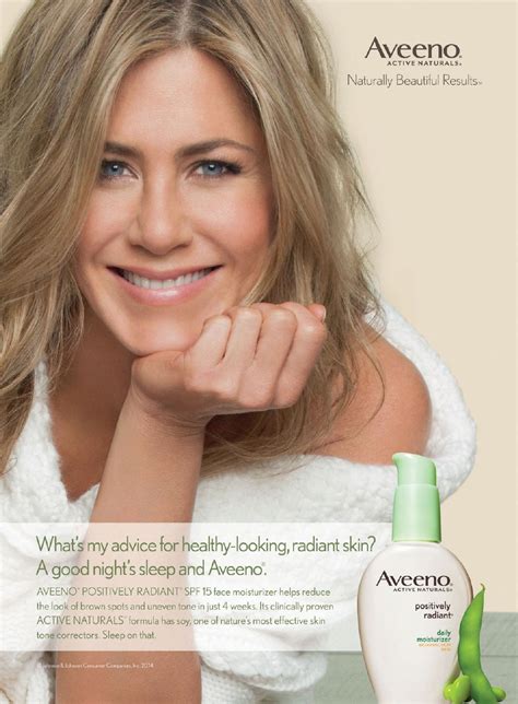 Jennifer Aniston Actress Aveeno Celebrity Endorsements Celebrity Advertisements Celebrity