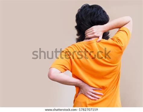 Man Suffering Shoulder Back Pain Muscle Stock Photo 1782707159