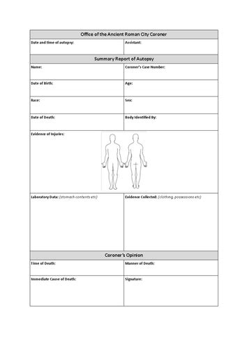 Blank Autopsy Report Template Templates Example Templates Example