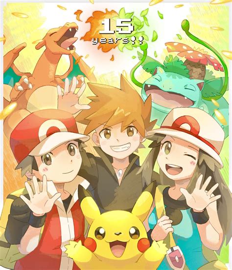 Today Is The 15th Anniversary Of Pokemon Fire Red And Leaf Green Art By Miiko Draw From Twitter